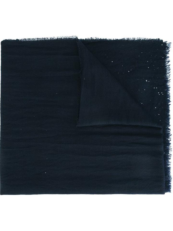 Faliero Sarti 'maxel' Scarf, Women's, Blue, Silk/polyester/cashmere/virgin Wool