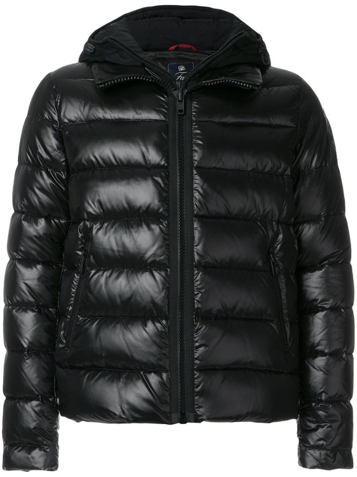 Fay Hooded Quilted Jacket - Black