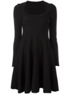 Azzedine Alaia Godet Hem Dress, Women's, Size: 44, Black, Wool/viscose/polyamide/spandex/elastane