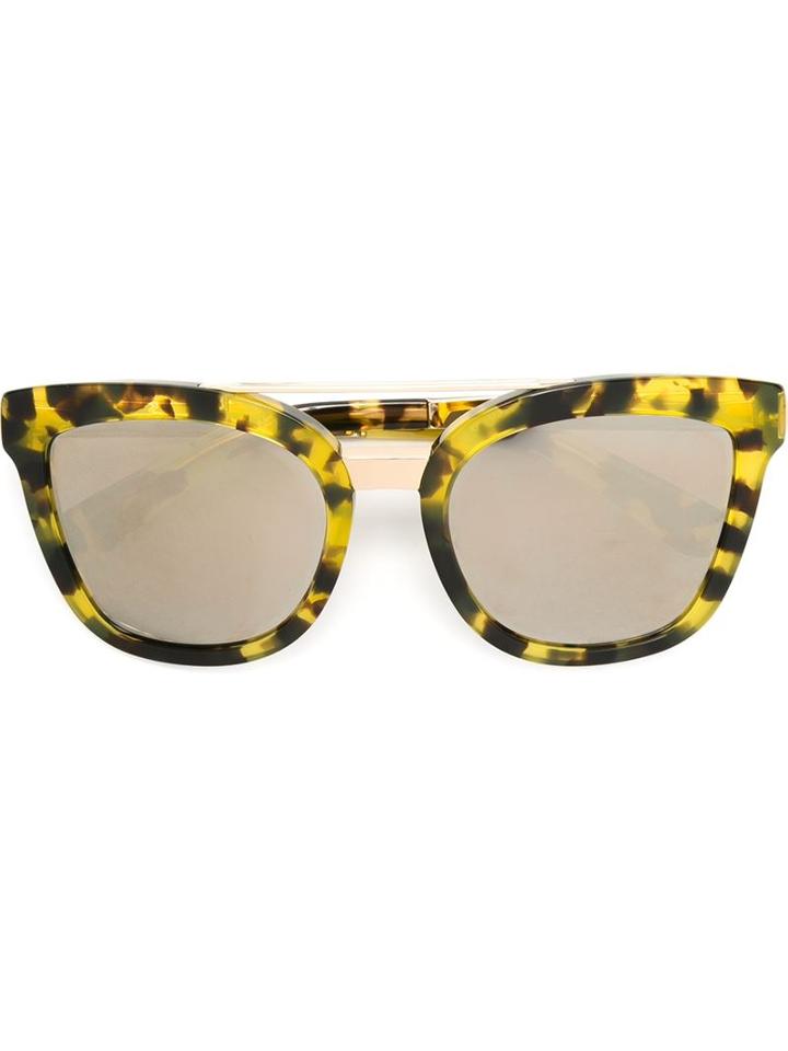 Dolce & Gabbana Oval Frame Sunglasses, Women's, Green, Acetate/metal (other)
