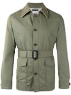 Alexander Mcqueen Embroidered Collar Jacket, Men's, Size: 46, Green, Cotton/plastic/glass/viscose