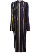Nina Ricci Long Ribbed Sequin Embellished Dress, Women's, Size: Large, Black, Viscose