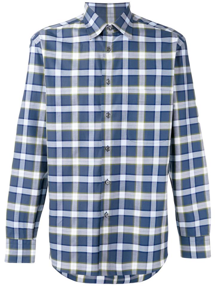 Brioni Checked Shirt - Blue
