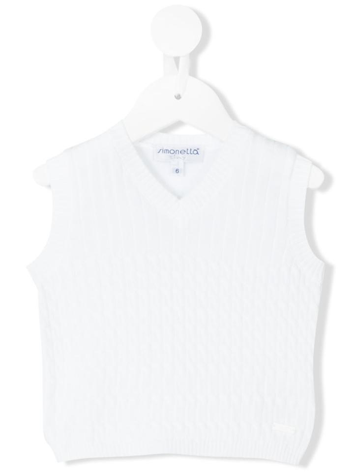 Simonetta - Knitted Vest - Kids - Cotton - 9 Mth, White