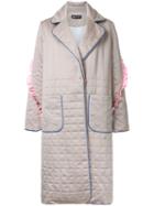 Anna October Padded Effect Midi Coat, Women's, Size: Medium, Nude/neutrals, Cotton