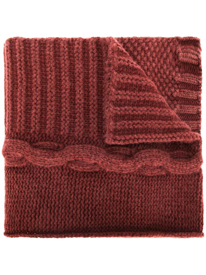 Weber + Weber Striped Knitted Scarf - Pink & Purple