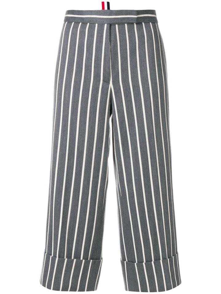 Thom Browne Chenille Banker Stripe Straight Leg Trouser - Grey