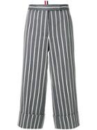 Thom Browne Chenille Banker Stripe Straight Leg Trouser - Grey