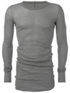 Rick Owens Forever Long Sleeve T-shirt, Men's, Size: Medium, Grey, Cotton