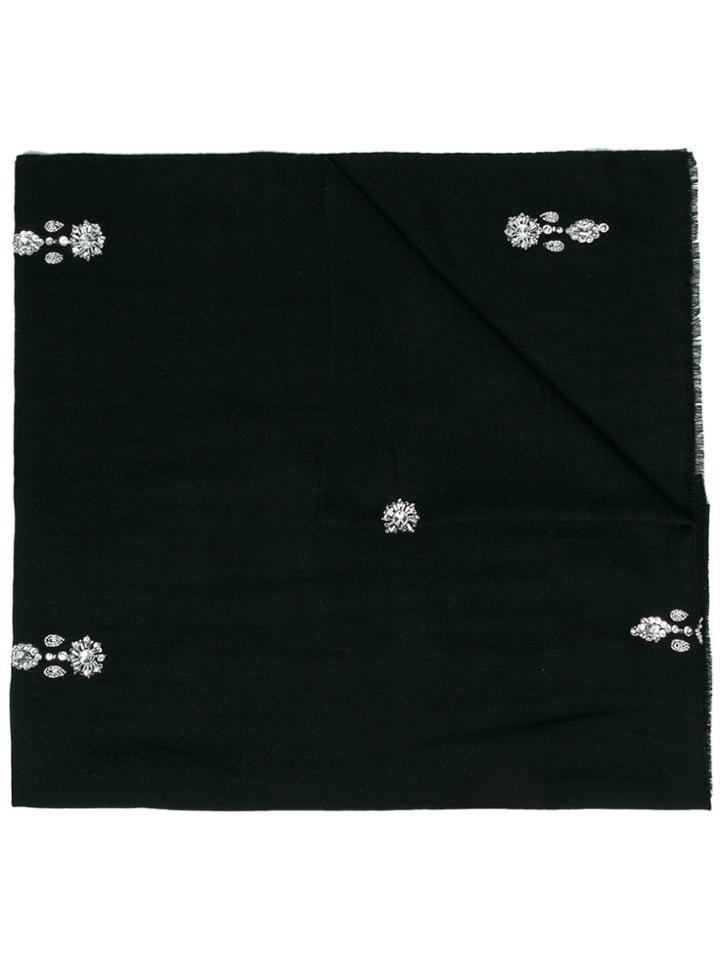 Janavi Black Jewels Embellished Merino Scarf