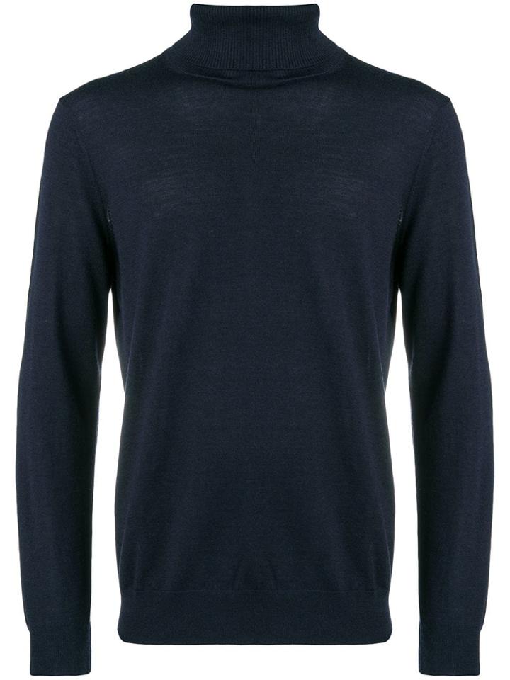 Closed Roll Neck Jumper - Blue