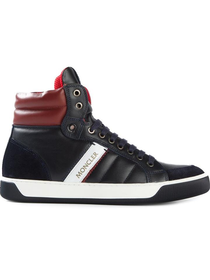Moncler New Lyon Sneakers, Men's, Size: 39, Blue, Leather/rubber