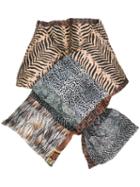 Pierre-louis Mascia Quilted Animal Print Scarf - Brown