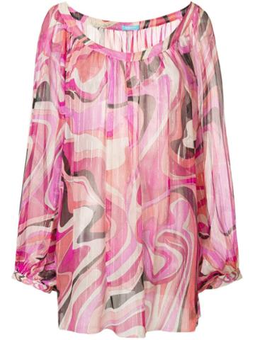 Emilio Pucci Pre-owned Abstract Print Sheer Blouse - Multicolour