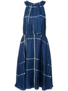 Oscar De La Renta Gathered Bodice Dress - Blue