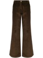 Jejia High Rise Corduroy Trousers - Brown