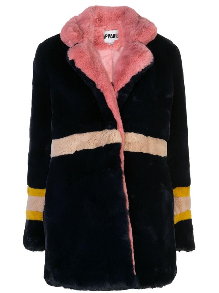 Apparis Lisa Panelled Faux-fur Coat - Blue