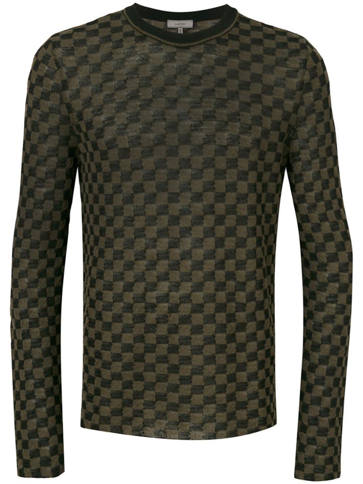 Lanvin Patterned Crew Neck Sweater - Black