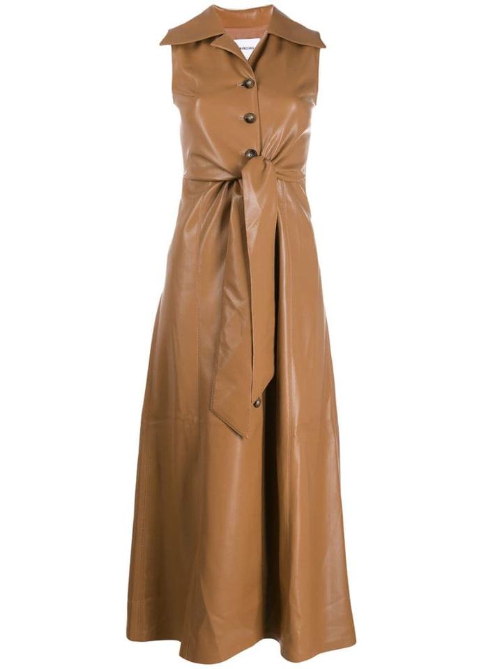 Nanushka Faux Leather Midi Dress - Brown