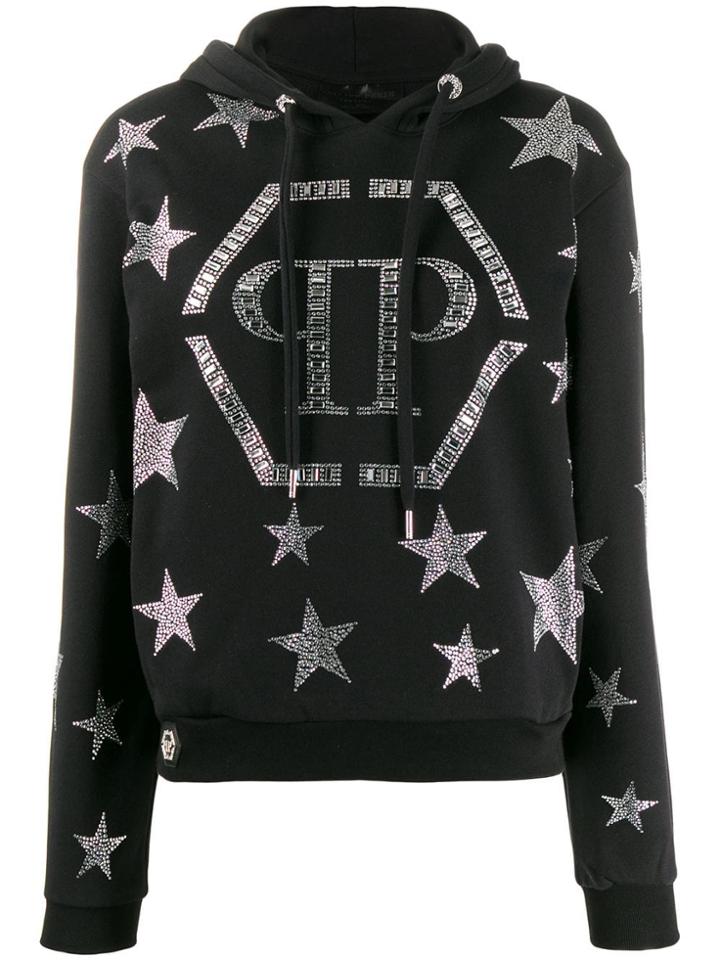 Philipp Plein Crystal Star Hoodie - Black