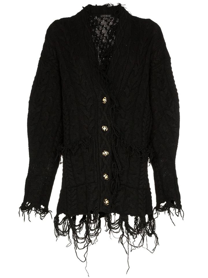 Etro Oversized Fringe Trim Cardigan - Black
