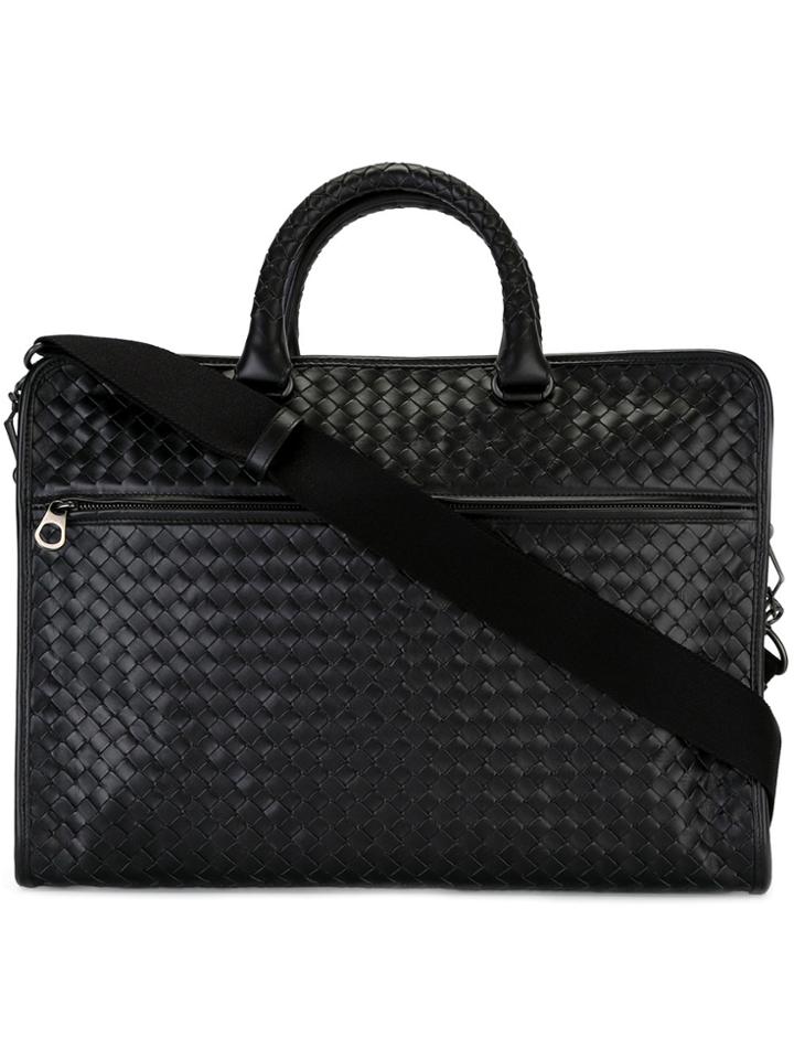 Bottega Veneta Woven Business Bag - Black