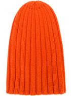 Laneus Ribbed Knit Beanie - Orange