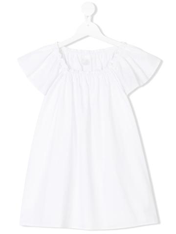 La Bottega Di Giorgia Teen Frill-sleeve Gathered Top - White