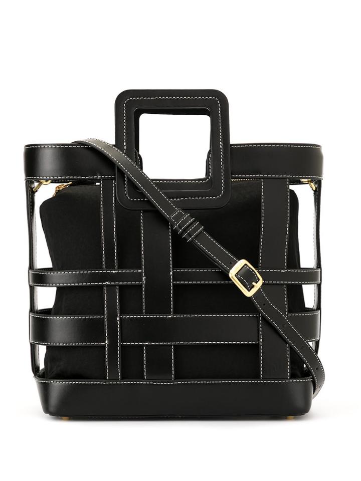 Staud Shirley Lattice Tote Bag - Black