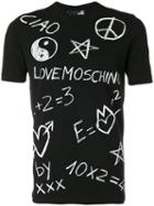 Love Moschino - Peace And Love Print T-shirt - Men - Cotton/spandex/elastane - M, Black, Cotton/spandex/elastane