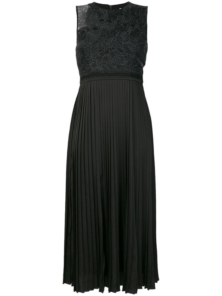 Three Floor Noir Night Pleated Dress - Black