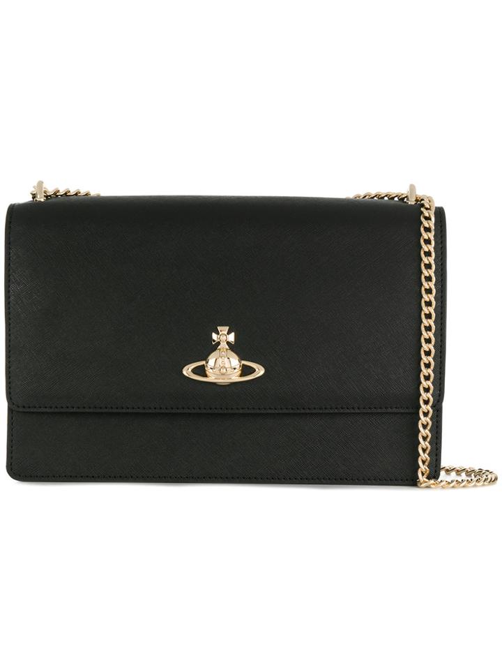 Vivienne Westwood Logo Plaque Shoulder Bag - Black