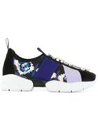 Emilio Pucci Printed Embellished Sneakers - Black