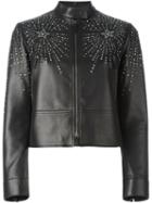 Valentino 'star Studded' Jacket, Women's, Size: 38, Black, Lamb Skin/cotton/silk