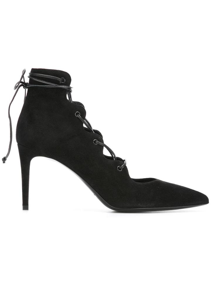 Saint Laurent Paris Lace-up Pumps - Black