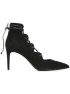 Saint Laurent Paris Lace-up Pumps - Black