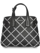 Burberry The Baby Banner In Link Print Leather - Black