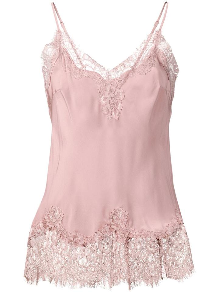 Gold Hawk Lace Panel Top - Pink
