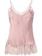 Gold Hawk Lace Panel Top - Pink