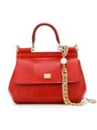 Dolce & Gabbana Small 'sicily' Tote, Women's, Red, Leather