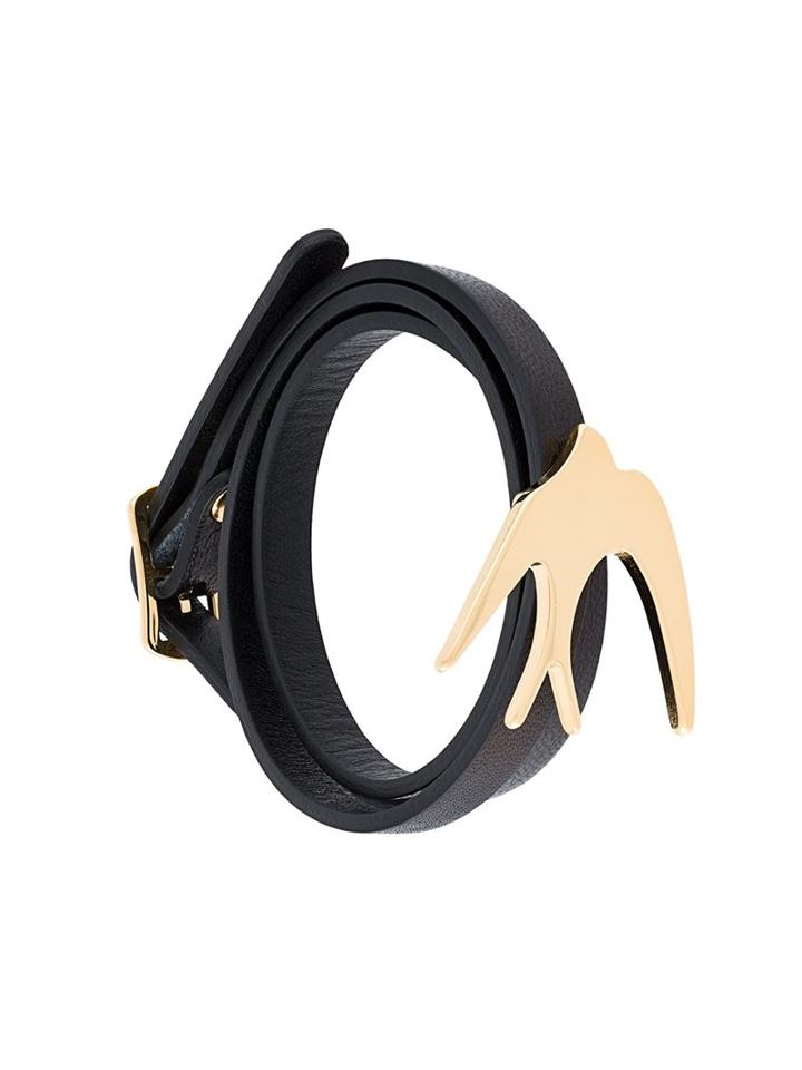 Swallow Triple Wrap Bracelet, Women's, Black, Mcq Alexander Mcqueen