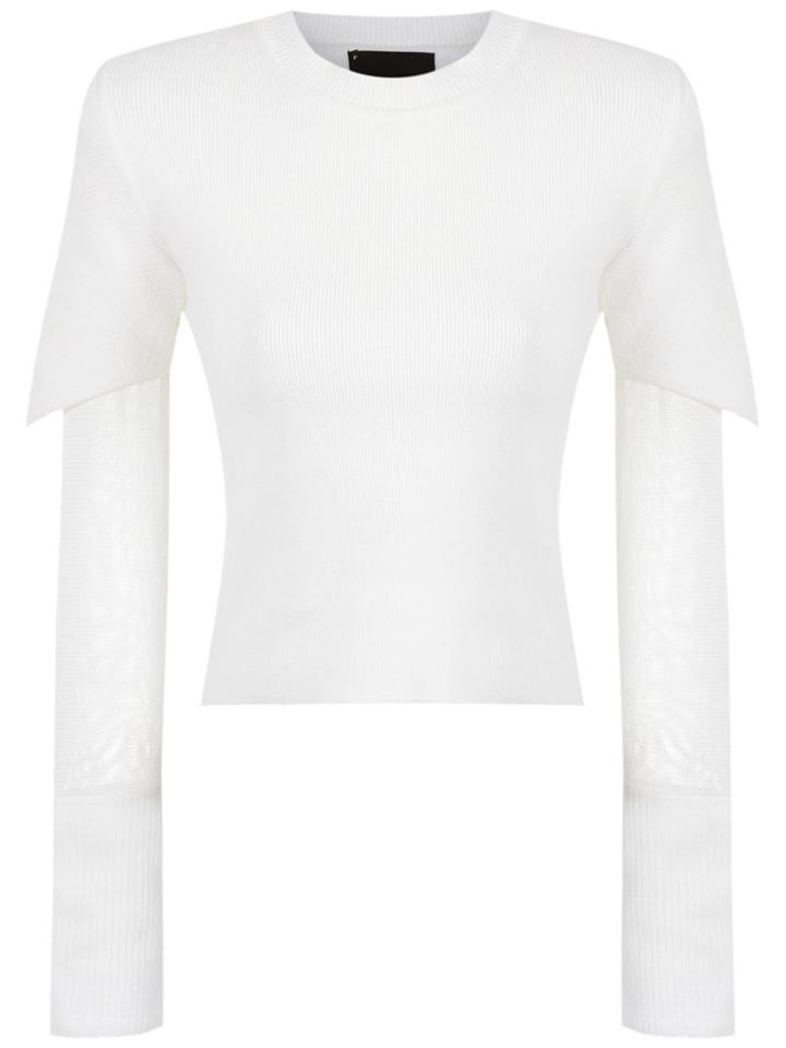 Andrea Bogosian Long Sleeved Knit Blouse - White