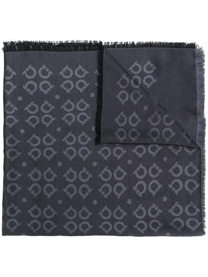 Salvatore Ferragamo Gancio Print Scarf - Grey