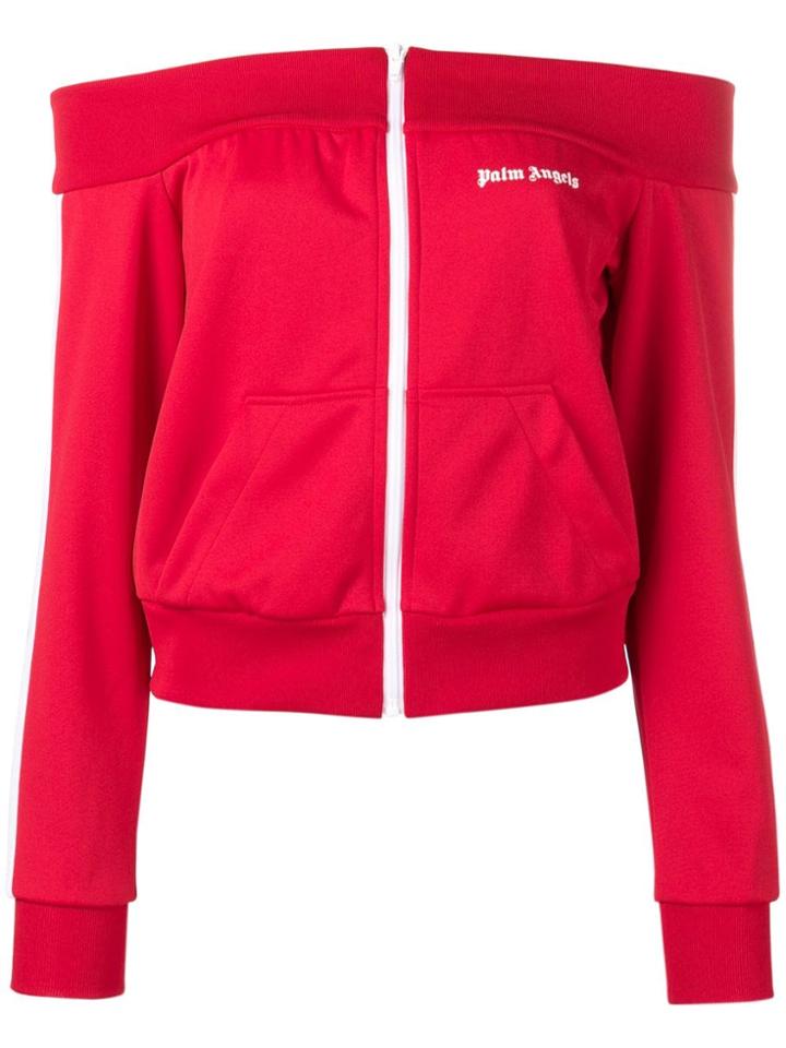 Palm Angels Bardot Zipped Sweatshirt - Red