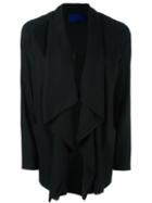 Demoo Parkchoonmoo Draped Shawl Collar Jacket, Women's, Size: 40, Black, Linen/flax/rayon/polyurethane/polyester