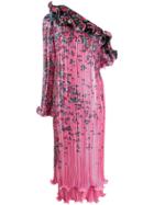 Givenchy Ruffled Crepe Floral Dress - Pink