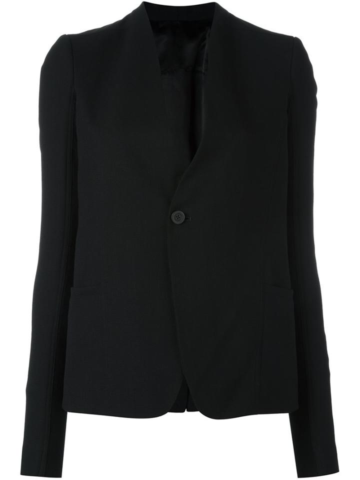 Rick Owens 'plinth' Blazer, Women's, Size: 42, Black, Cotton/cupro/virgin Wool