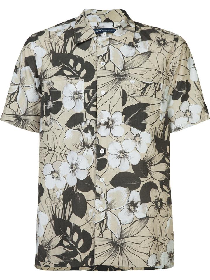 Levi's: Made & Crafted Floral Print Shortsleeved Shirt, Men's, Size: 1, Nude/neutrals, Cotton