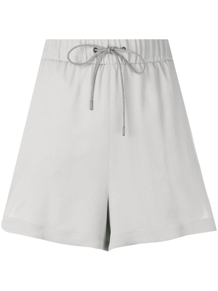 Fabiana Filippi Crepe Drawstring Shorts - Grey