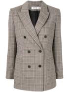 Cefinn Check Double Breasted Blazer - Grey